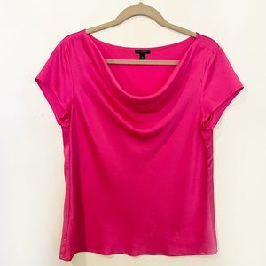Ann Taylor shiny pink cowl neck blouse - Medium